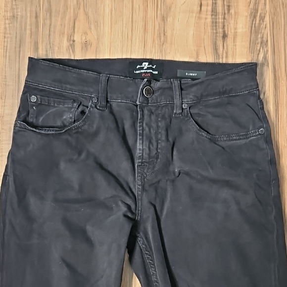 7 For All Mankind Slimmy Luxe Performance Men's Black Jeans 30 - Picture 12 of 16
